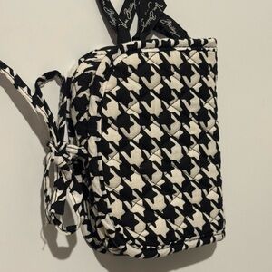 Vera Bradley Black & White Houndstooth Jewelry travel pouch EUC